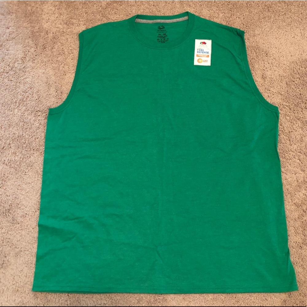 Fruit of the Loom 2XL Green Sleeveless T-shirt tee
